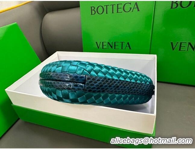 Top Quality Bottega Veneta Knot Minaudiere Clutch in Intreccio Fabric 717622 Cyan 2023