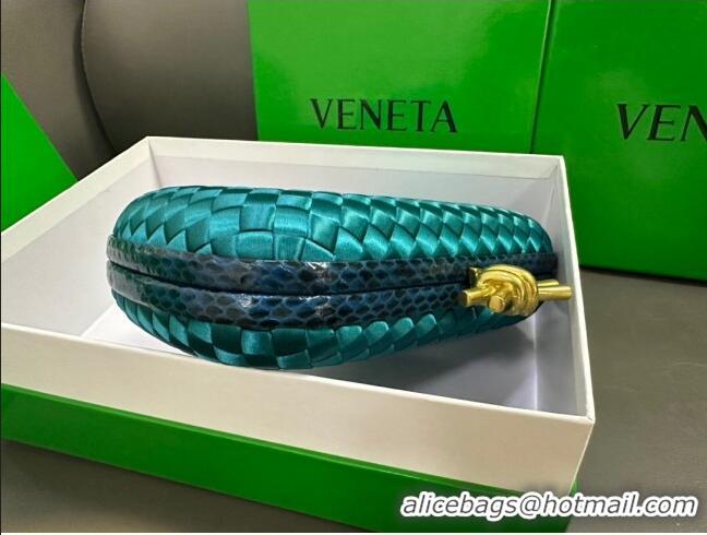 Top Quality Bottega Veneta Knot Minaudiere Clutch in Intreccio Fabric 717622 Cyan 2023