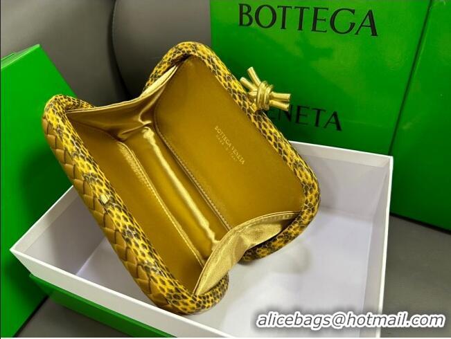 Top Quality Bottega Veneta Knot Minaudiere Clutch in Intreccio Fabric 717622 Gold 2023