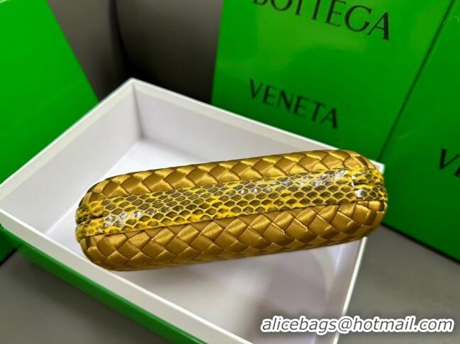 Top Quality Bottega Veneta Knot Minaudiere Clutch in Intreccio Fabric 717622 Gold 2023