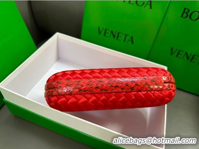 Super Quality Bottega Veneta Knot Minaudiere Clutch in Intreccio Fabric 717622 Red 2023