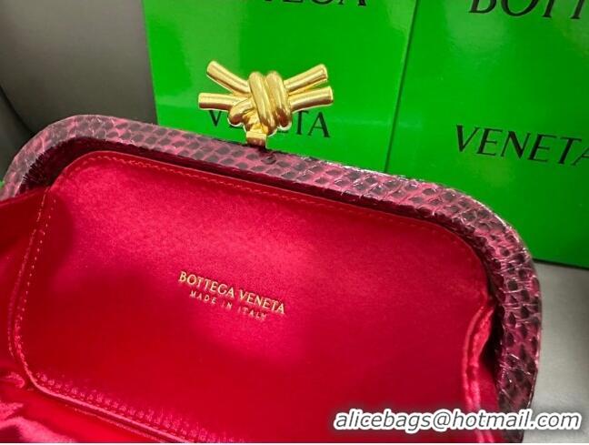 Best Quality Bottega Veneta Knot Minaudiere Clutch in Intreccio Fabric 717622 Deep Red 2023