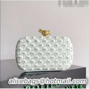 Top Quality Bottega Veneta Knot Minaudiere Clutch in Knotted Intreccio Leather 717623 White 2023