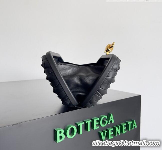 Inexpensive Bottega Veneta Knot Minaudiere Clutch in Knotted Intreccio Leather 717622 Black 2023