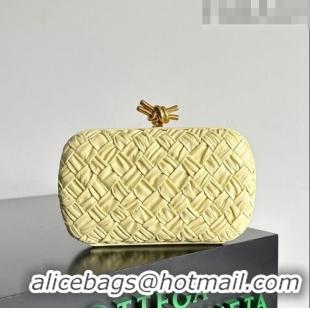 Best Price Bottega Veneta Knot Minaudiere Clutch in Foulard Intreccio Leather 717622 Yellow 2023