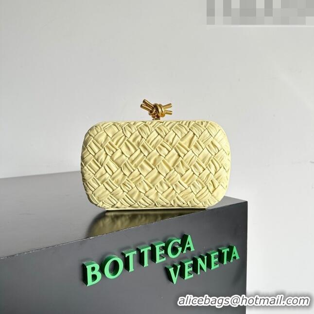 Best Price Bottega Veneta Knot Minaudiere Clutch in Foulard Intreccio Leather 717622 Yellow 2023