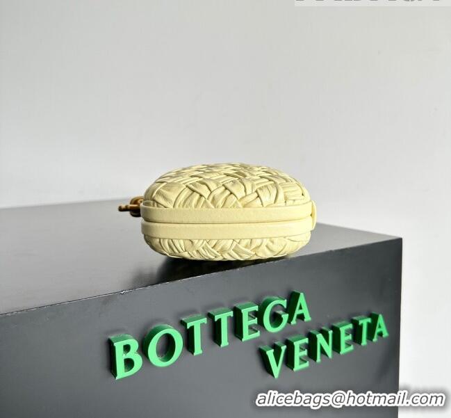 Best Price Bottega Veneta Knot Minaudiere Clutch in Foulard Intreccio Leather 717622 Yellow 2023