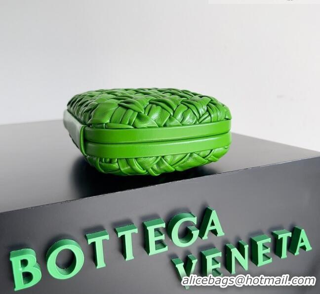 Well Crafted Bottega Veneta Knot Minaudiere Clutch in Foulard Intreccio Leather 717622 Green 2023