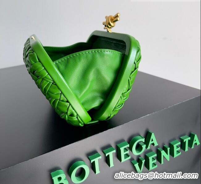 Well Crafted Bottega Veneta Knot Minaudiere Clutch in Foulard Intreccio Leather 717622 Green 2023