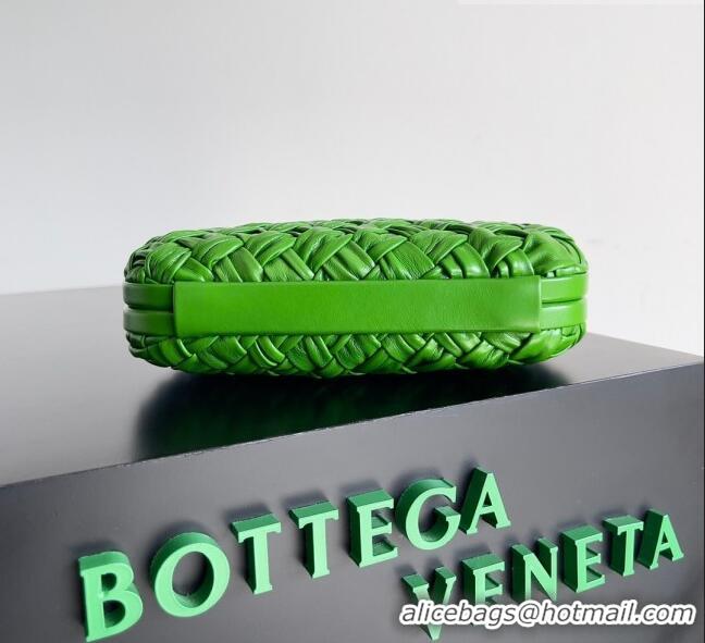 Well Crafted Bottega Veneta Knot Minaudiere Clutch in Foulard Intreccio Leather 717622 Green 2023