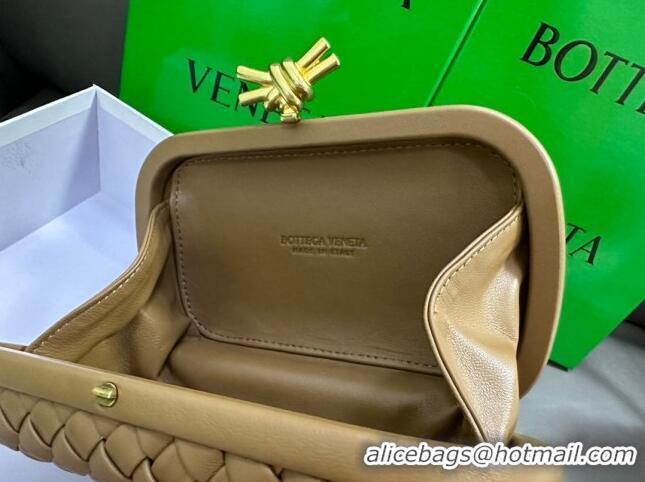 New Design Bottega Veneta Knot Minaudiere Clutch in Padded Intreccio Leather 717622 Brown 2023