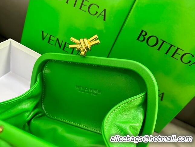 Shop Grade Bottega Veneta Knot Minaudiere Clutch in Padded Intreccio Leather 717622 Green 2023