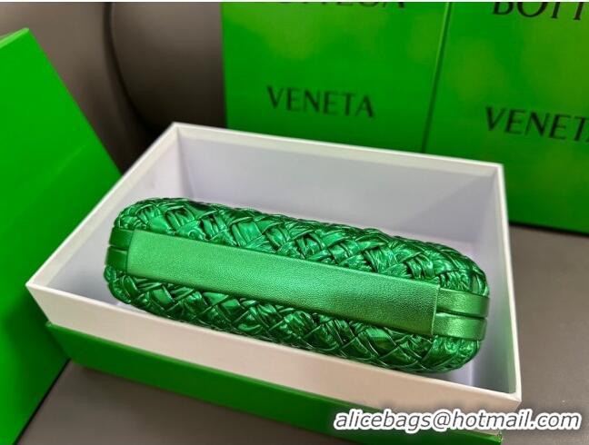 Top Quality Bottega Veneta Knot Minaudiere Clutch in Pressed Intreccio Laminated Leather 717622 Green 2023