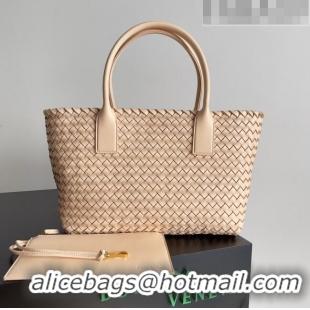 Top Quality Bottega Veneta Small Cabat Tote Bag in Intreccio Leather 730297 Beige 2023