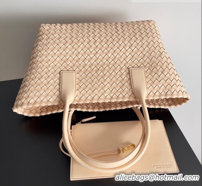 Top Quality Bottega Veneta Small Cabat Tote Bag in Intreccio Leather 730297 Beige 2023