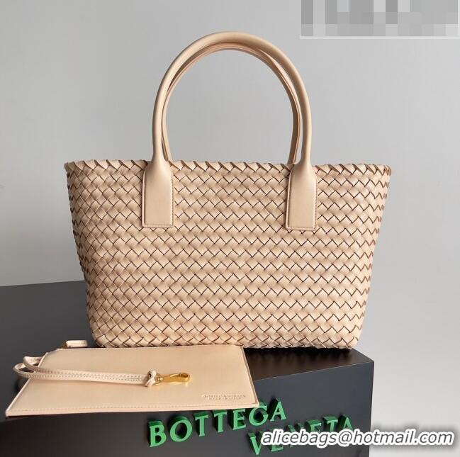 Top Quality Bottega Veneta Small Cabat Tote Bag in Intreccio Leather 730297 Beige 2023