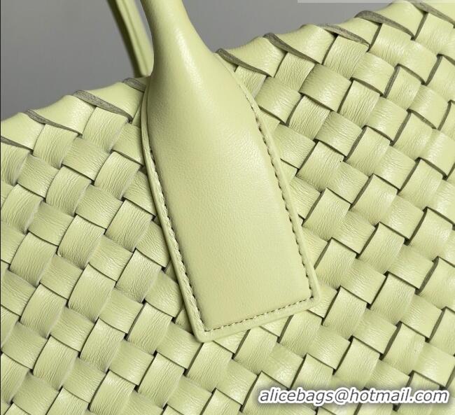 Trendy Design Bottega Veneta Small Cabat Tote Bag in Intreccio Leather 730297 Light Yellow 2023