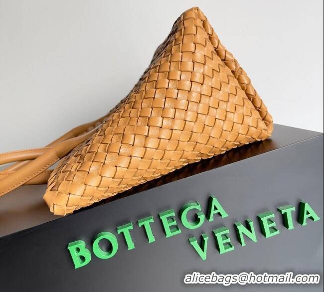 Super Quality Bottega Veneta Small Cabat Tote Bag in Intreccio Leather 730297 Brown 2023