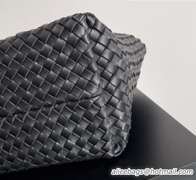 Top Quality Bottega Veneta Small Cabat Tote Bag in Intreccio Leather 730297 Black 2023