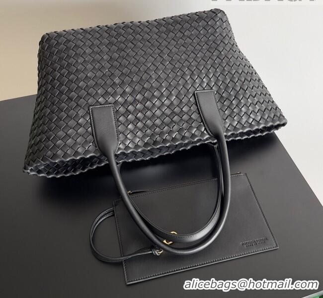 Top Quality Bottega Veneta Small Cabat Tote Bag in Intreccio Leather 730297 Black 2023