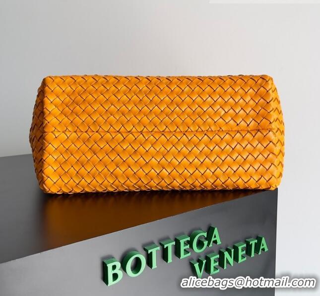 Inexpensive Bottega Veneta Small Cabat Tote Bag in Intreccio Leather 730297 Orange 2023