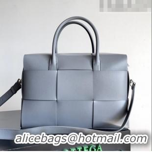 Top Quality Bottega Veneta Arco Briefcase in Intreccio Leather 746358 Grey 2023