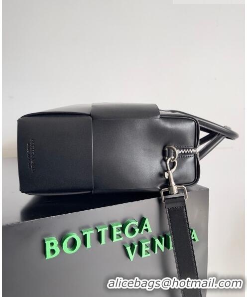 Famous Brand Bottega Veneta Arco Briefcase in Intreccio Leather 746358 Black 2023