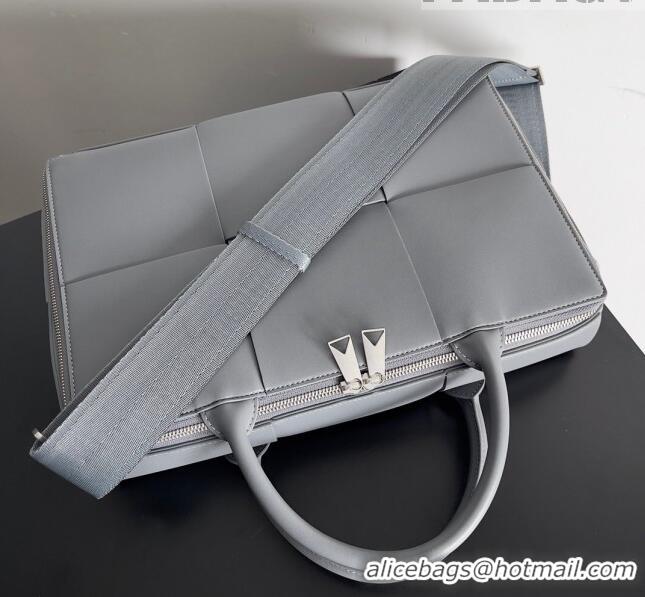 Super Quality Bottega Veneta Arco Briefcase in Intreccio Leather 680120 Grey 2023