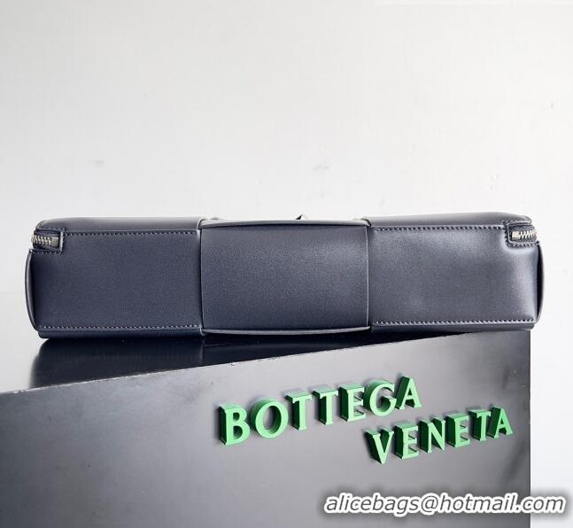 Well Crafted Bottega Veneta Arco Briefcase in Intreccio Leather 680120 Navy Blue 2023