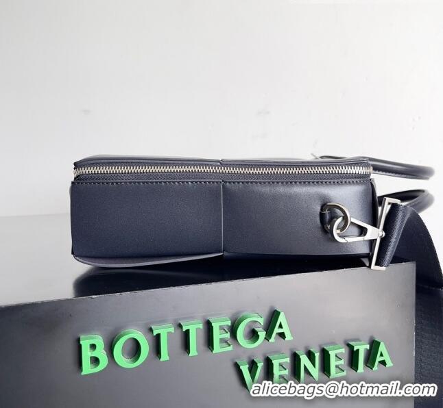 Well Crafted Bottega Veneta Arco Briefcase in Intreccio Leather 680120 Navy Blue 2023