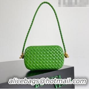 Promotional Bottega Veneta Knot On Strap in Padded Intreccio Leather 717623 Green 2023