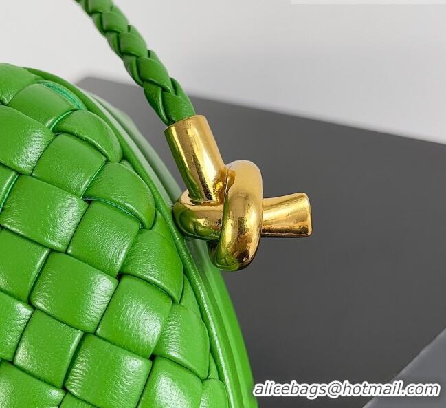 Promotional Bottega Veneta Knot On Strap in Padded Intreccio Leather 717623 Green 2023