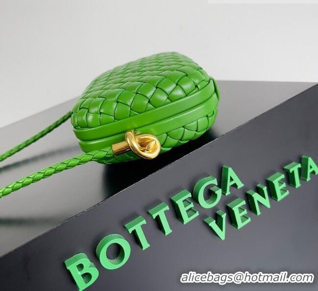 Promotional Bottega Veneta Knot On Strap in Padded Intreccio Leather 717623 Green 2023