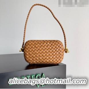 Promotional Bottega Veneta Knot On Strap in Padded Intreccio Leather 717623 Brown 2023