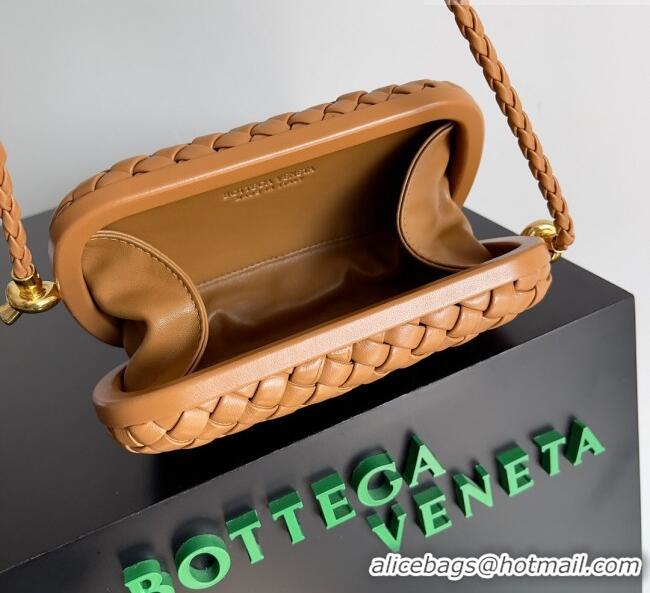 Promotional Bottega Veneta Knot On Strap in Padded Intreccio Leather 717623 Brown 2023