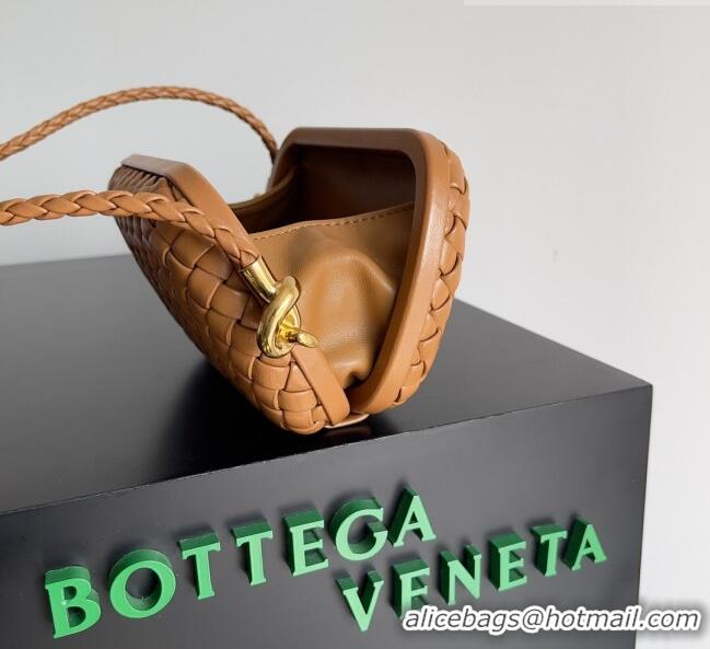 Promotional Bottega Veneta Knot On Strap in Padded Intreccio Leather 717623 Brown 2023