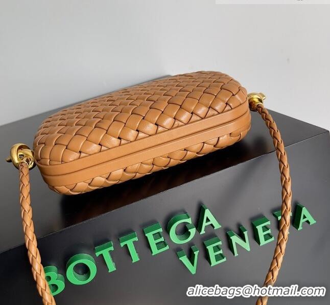 Promotional Bottega Veneta Knot On Strap in Padded Intreccio Leather 717623 Brown 2023