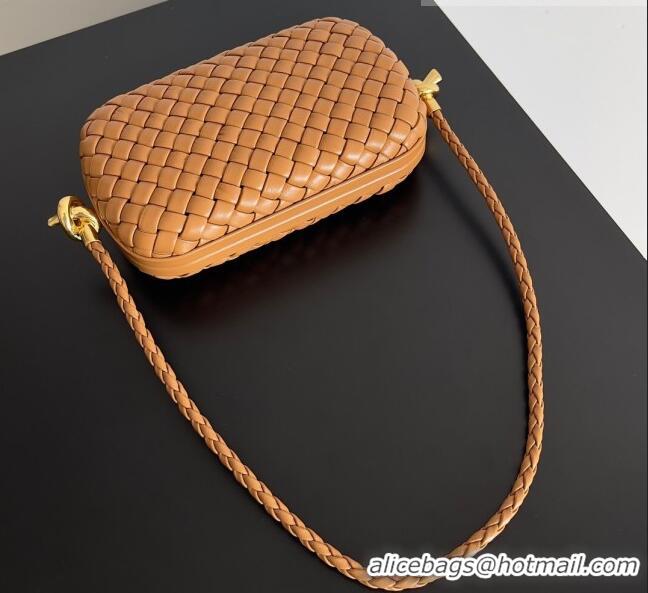 Promotional Bottega Veneta Knot On Strap in Padded Intreccio Leather 717623 Brown 2023