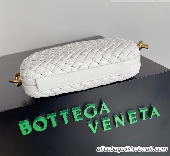 Hot Sell Cheap Bottega Veneta Knot On Strap in Padded Intreccio Leather 717623 White 2023