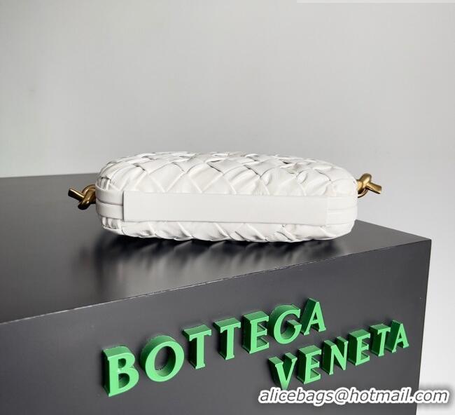 Best Price Bottega Veneta Knot On Strap in Foulard Intreccio Leather 717623 White 2023