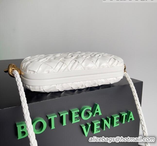 Best Price Bottega Veneta Knot On Strap in Foulard Intreccio Leather 717623 White 2023