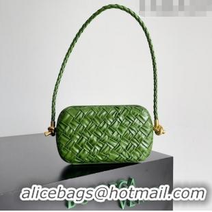 Trendy Design Bottega Veneta Knot On Strap in Foulard Intreccio Leather 717623 Green 2023