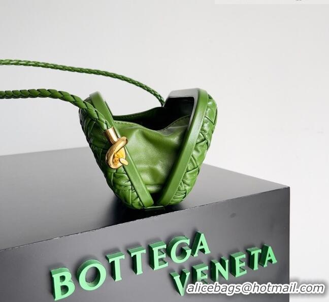 Trendy Design Bottega Veneta Knot On Strap in Foulard Intreccio Leather 717623 Green 2023