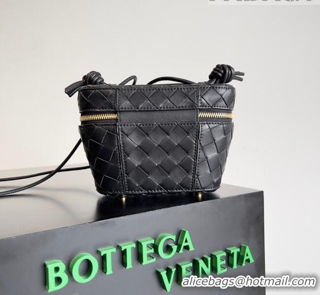 Affordable Price Bottega Veneta Mini Intrecciato Vanity Case 743551 Black 2023