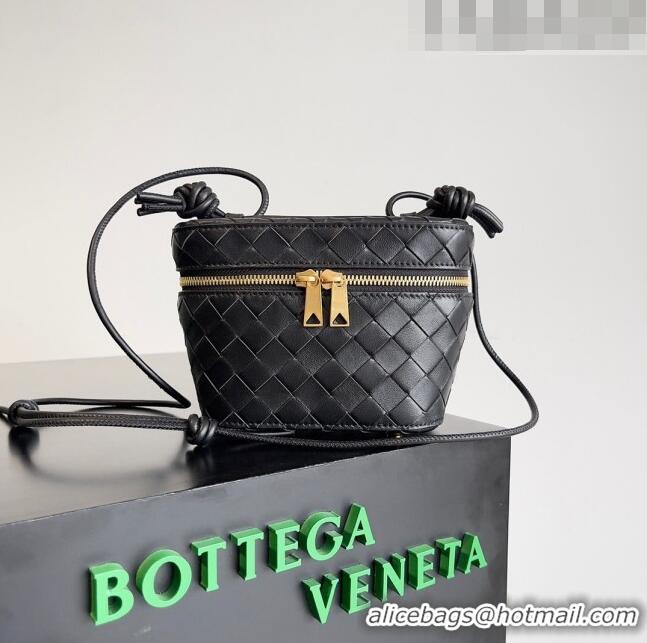 Affordable Price Bottega Veneta Mini Intrecciato Vanity Case 743551 Black 2023