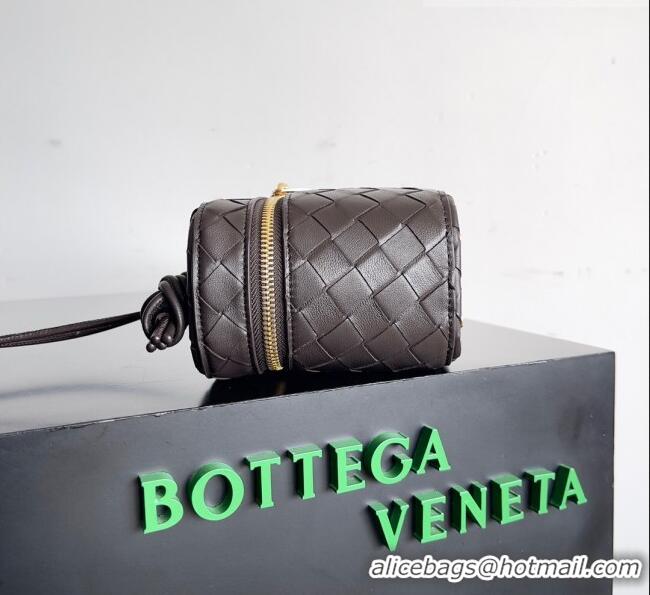 Well Crafted Bottega Veneta Mini Intrecciato Vanity Case 743551 Chocolate 2023