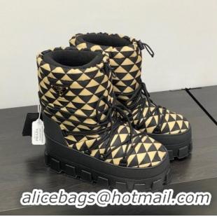 Classic Hot Prada Nylon gabardine après-ski boots Beige 013049