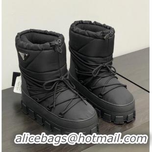 Good Quality Prada Nylon gabardine après-ski boots Black 1U007N2