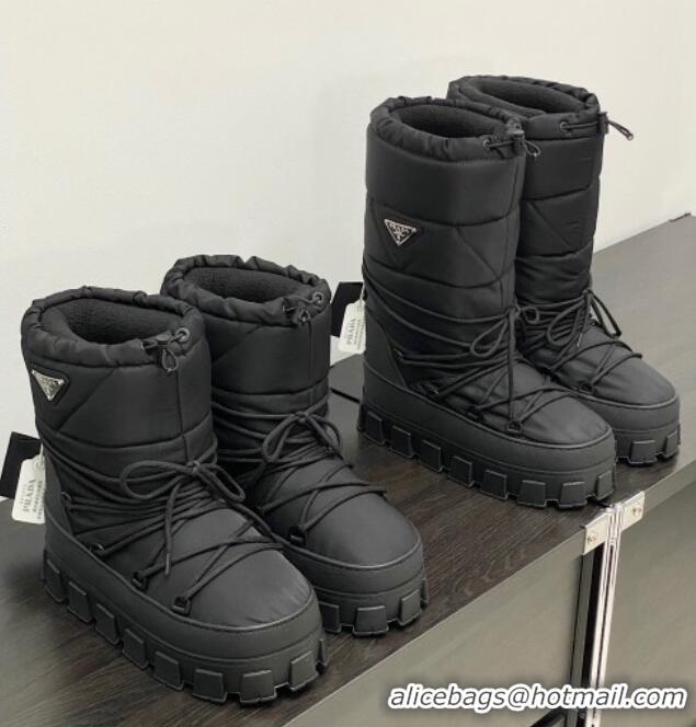 Good Quality Prada Nylon gabardine après-ski boots Black 1U007N2