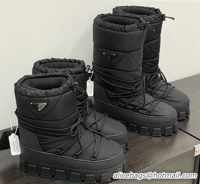 Good Quality Prada Nylon gabardine après-ski boots Black 1U007N2